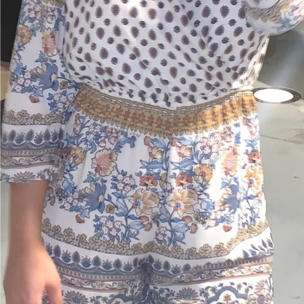 Alya Blue and Gold Paisley Patterned Garment
